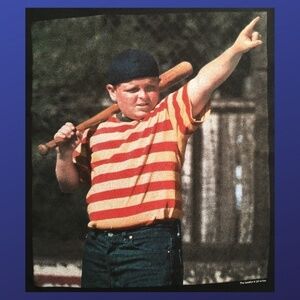 SANDLOT 20th Century Fox, Ham Porter at Bat Tee, BLACK/MULTI, Men’s Size S, EUC